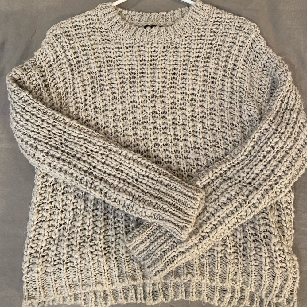 F21 Chunky Grey Sweater